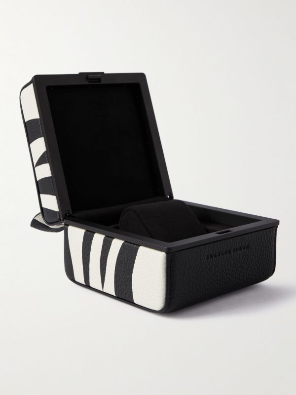 Eaton Zebra Full-Grain Leather Travel Watch Case - FR Eaton Zebra Full-Grain Leather Travel Watch Case - FR