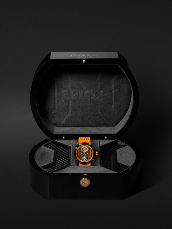 Epic X Limited Edition Hand-Wound Skeleton Chronograph 44mm DLC-Coated Stainless Steel and Rubber Watch, Ref. No. EX120.11.AI.AA.ABRUA - E3 Epic X Limited Edition Hand-Wound Skeleton Chronograph 44mm DLC-Coated Stainless Steel and Rubber Watch, Ref. No. EX120.11.AI.AA.ABRUA - E3