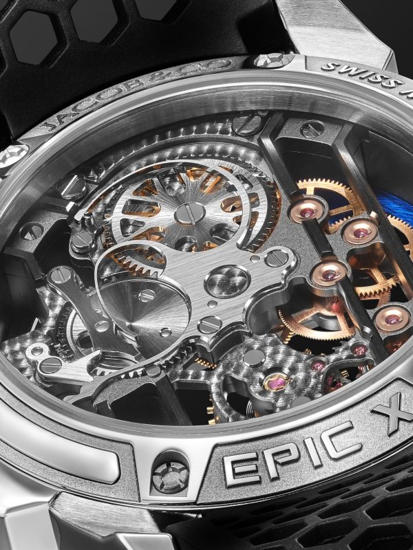 Epic X Limited Edition Hand-Wound Skeleton Chronograph 44mm Stainless Steel, Rubber and Diamond Watch, Ref. No. EX120.10.AB.AB.ABRUA - E1 Epic X Limited Edition Hand-Wound Skeleton Chronograph 44mm Stainless Steel, Rubber and Diamond Watch, Ref. No. EX120.10.AB.AB.ABRUA - E1