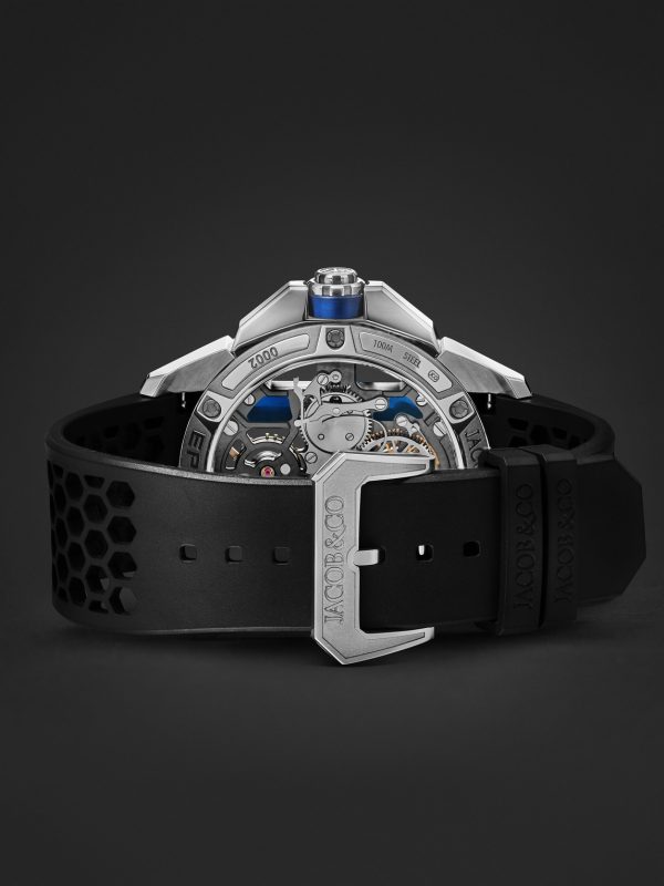 Epic X Limited Edition Hand-Wound Skeleton Chronograph 44mm Stainless Steel, Rubber and Diamond Watch, Ref. No. EX120.10.AB.AB.ABRUA - E2 Epic X Limited Edition Hand-Wound Skeleton Chronograph 44mm Stainless Steel, Rubber and Diamond Watch, Ref. No. EX120.10.AB.AB.ABRUA - E2