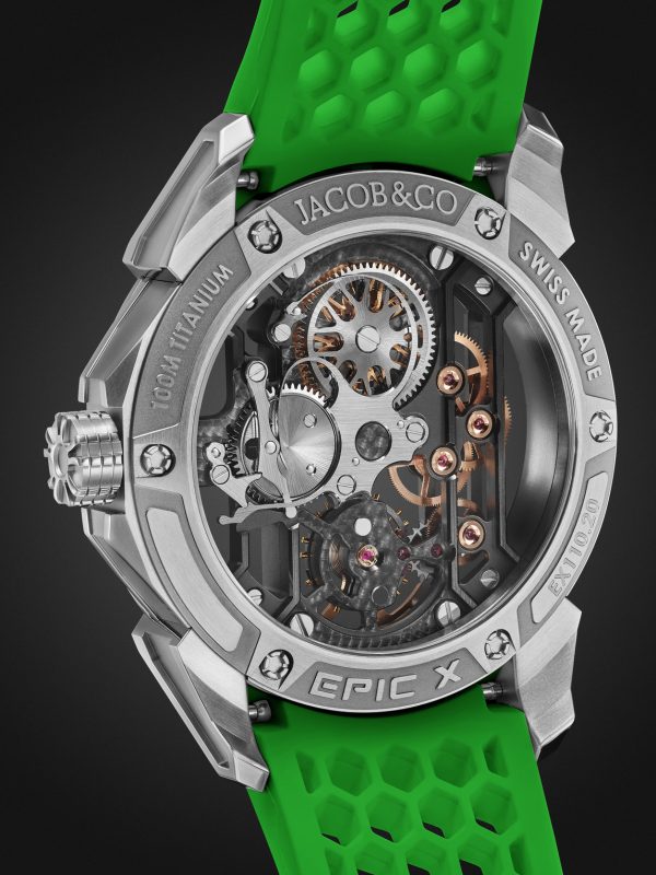 Epic X Limited Edition Hand-Wound Skeleton Chronograph 44mm Titanium and Rubber Watch, Ref. No. EX110.20.AA.AC.ABRUA - BK Epic X Limited Edition Hand-Wound Skeleton Chronograph 44mm Titanium and Rubber Watch, Ref. No. EX110.20.AA.AC.ABRUA - BK