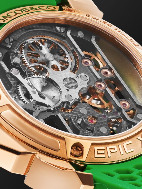 Epic X Limited Edition Hand-Wound Skeleton Chronograph 44mm 18-Karat Rose Gold and Rubber Watch, Ref. No. EX120.43.AC.AC.ABRUA - E1 Epic X Limited Edition Hand-Wound Skeleton Chronograph 44mm 18-Karat Rose Gold and Rubber Watch, Ref. No. EX120.43.AC.AC.ABRUA - E1