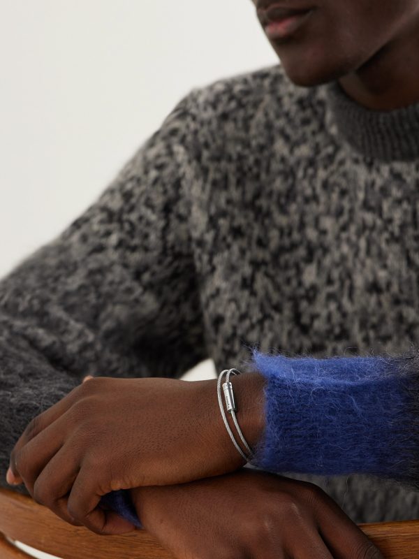 9g Double Turn Polished Recycled-Sterling Silver Cable Bracelet - FR