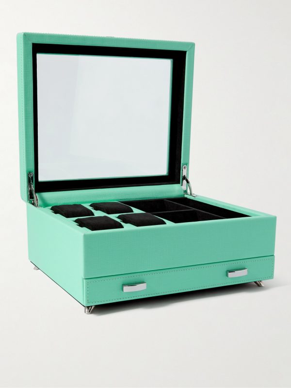 Porter Cross-Grain Vegan Leather Watch and Jewellery Box - E1 Porter Cross-Grain Vegan Leather Watch and Jewellery Box - E1