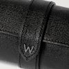 Cross-Grain Glossed Vegan Leather Watch and Jewellery Roll - CU