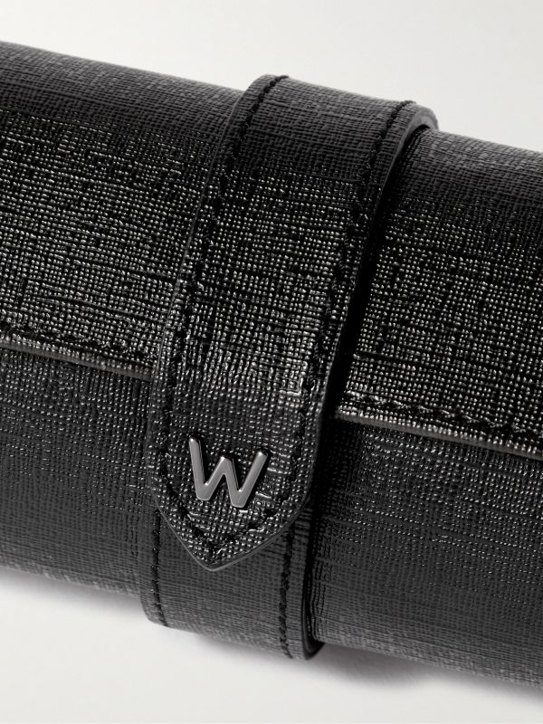 Cross-Grain Glossed Vegan Leather Watch and Jewellery Roll - CU