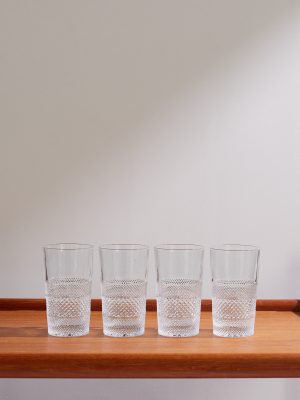 Huxley Set of Four Highball Crystal Glasses