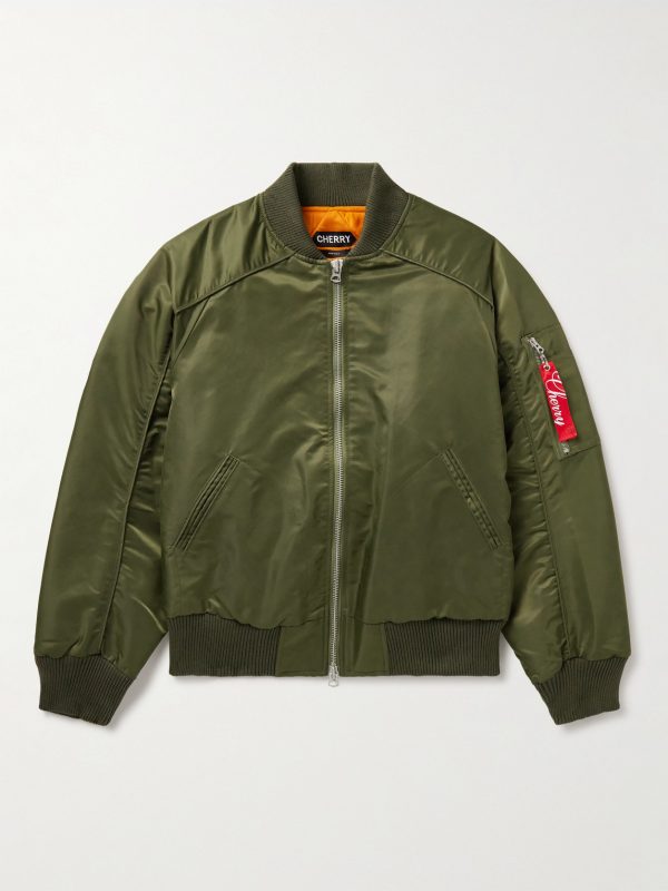 Logo-Appliquéd Nylon Bomber Jacket Logo-Appliquéd Nylon Bomber Jacket