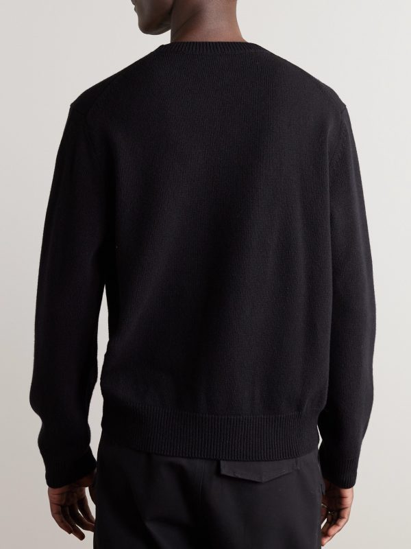 Anagram Logo-Embroidered Wool Sweater - BK Anagram Logo-Embroidered Wool Sweater - BK
