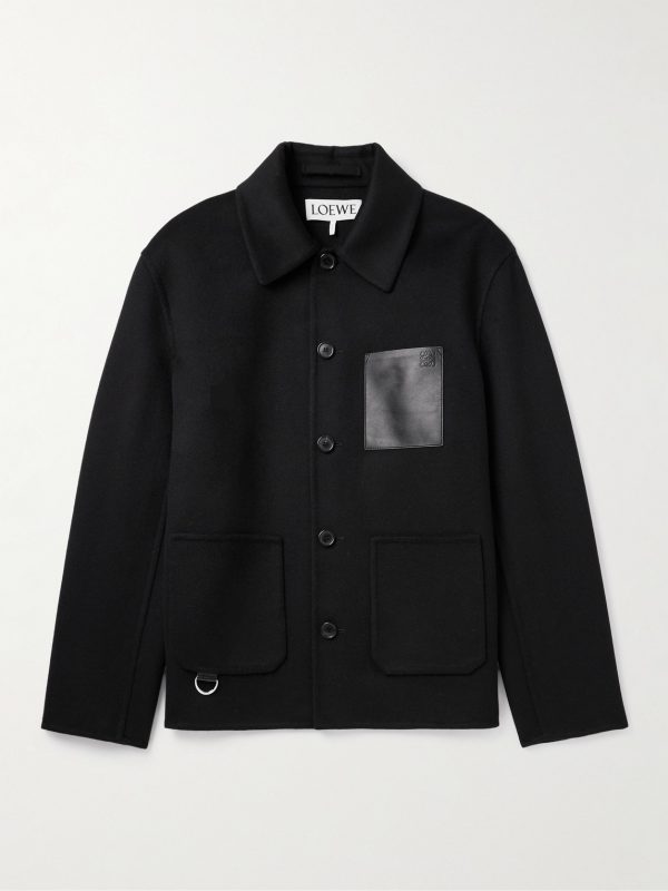 Leather-Trimmed Wool and Cashmere-Blend Jacket Leather-Trimmed Wool and Cashmere-Blend Jacket