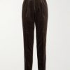 Straight-Leg Pleated Satin-Trimmed Cotton-Velvet Tuxedo Trousers