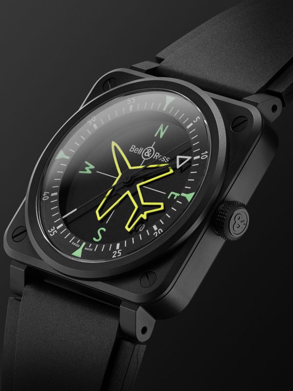 BR 03 Gyrocompass Limited Edition Automatic 41mm Ceramic and Rubber Watch, Ref. No. BR03A-CPS-CE/SRB - FR BR 03 Gyrocompass Limited Edition Automatic 41mm Ceramic and Rubber Watch, Ref. No. BR03A-CPS-CE/SRB - FR