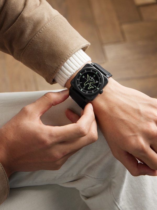 BR 03 Gyrocompass Limited Edition Automatic 41mm Ceramic and Rubber Watch, Ref. No. BR03A-CPS-CE/SRB - OU BR 03 Gyrocompass Limited Edition Automatic 41mm Ceramic and Rubber Watch, Ref. No. BR03A-CPS-CE/SRB - OU