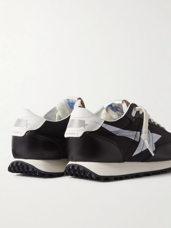 Marathon Leather-Trimmed Nylon Sneakers - BK