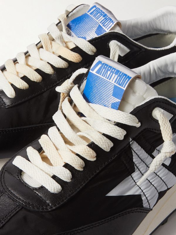 Marathon Leather-Trimmed Nylon Sneakers - CU