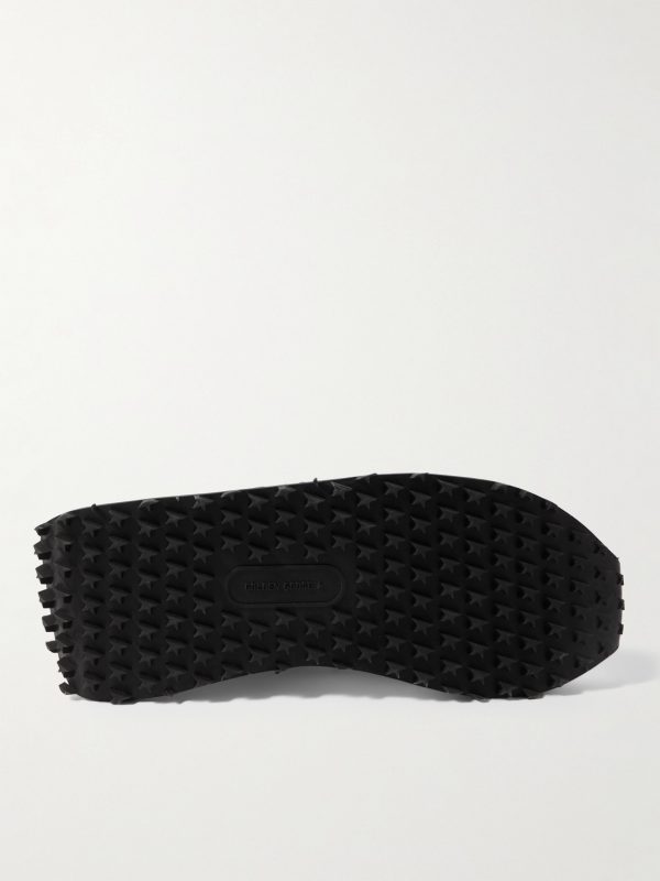 Marathon Metallic Leather-Trimmed Ripstop Sneakers - E1