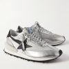 Marathon Metallic Leather-Trimmed Ripstop Sneakers - FR