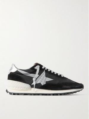 Marathon Leather and Suede-Trimmed Nylon Sneakers