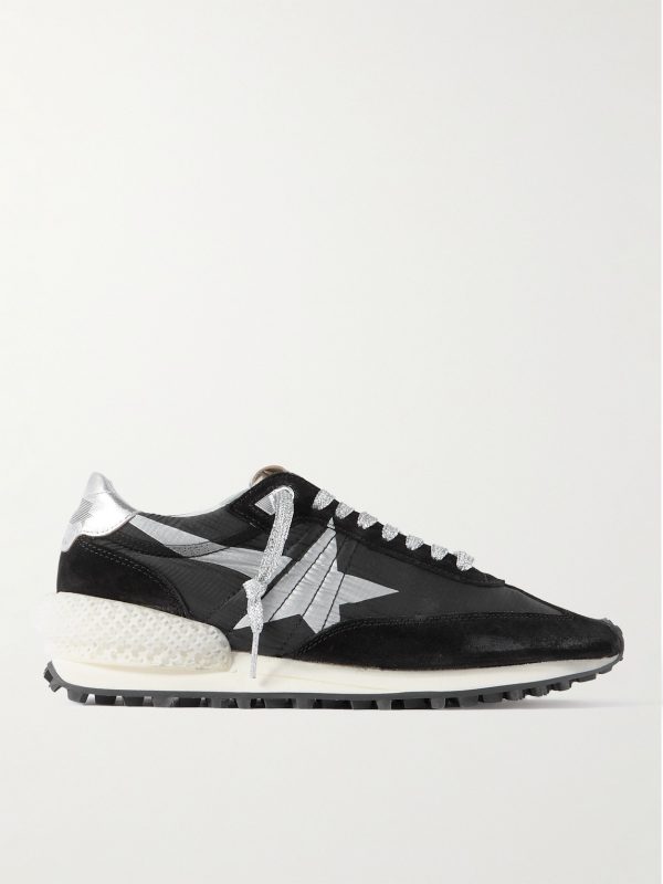 Marathon Leather and Suede-Trimmed Nylon Sneakers