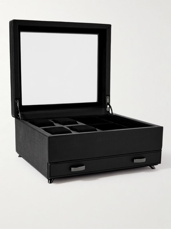 Porter Cross-Grain Vegan Leather Watch and Jewellery Box - E1