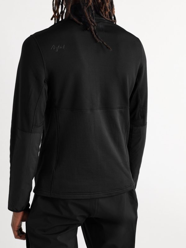 Slim-Fit Panelled Stretch-Jersey and Ripstop Zip-Up Ski Base Layer - BK Slim-Fit Panelled Stretch-Jersey and Ripstop Zip-Up Ski Base Layer - BK