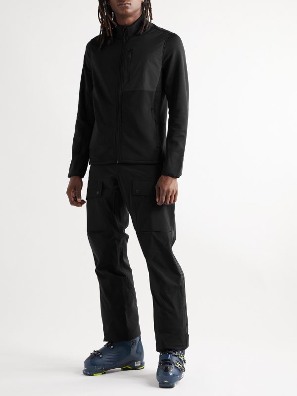 Slim-Fit Panelled Stretch-Jersey and Ripstop Zip-Up Ski Base Layer - OU Slim-Fit Panelled Stretch-Jersey and Ripstop Zip-Up Ski Base Layer - OU