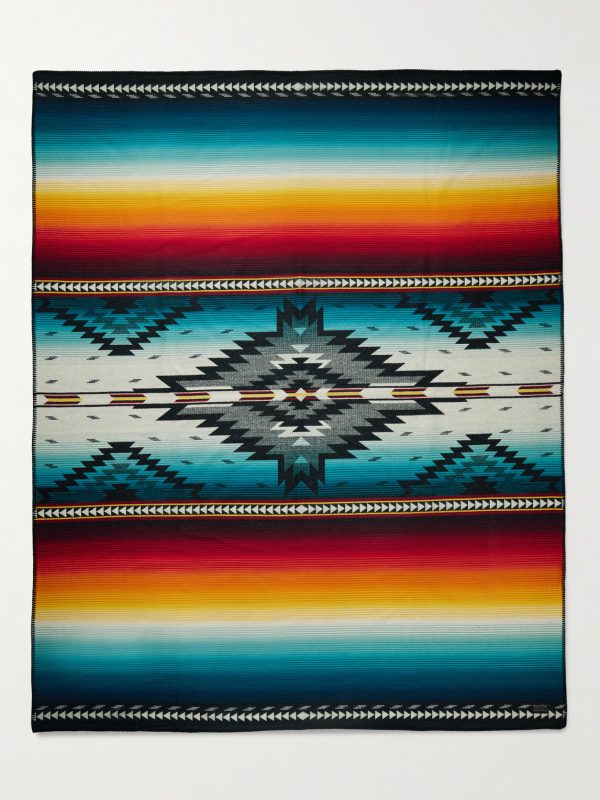 Saltillo Sunset Virgin Wool and Cotton-Blend Jacquard Blanket - E1