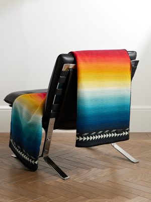 Saltillo Sunset Virgin Wool and Cotton-Blend Jacquard Blanket Saltillo Sunset Virgin Wool and Cotton-Blend Jacquard Blanket