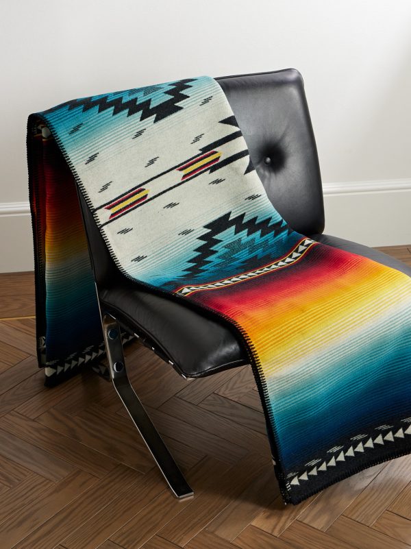 Saltillo Sunset Virgin Wool and Cotton-Blend Jacquard Blanket - OU