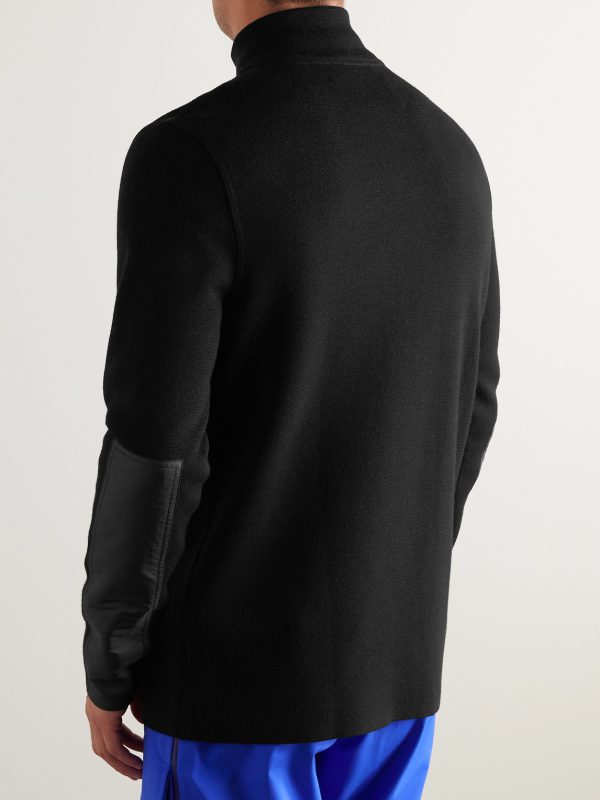 Matterhorn Shell-Trimmed Wool Half-Zip Ski Mid-Layer - BK