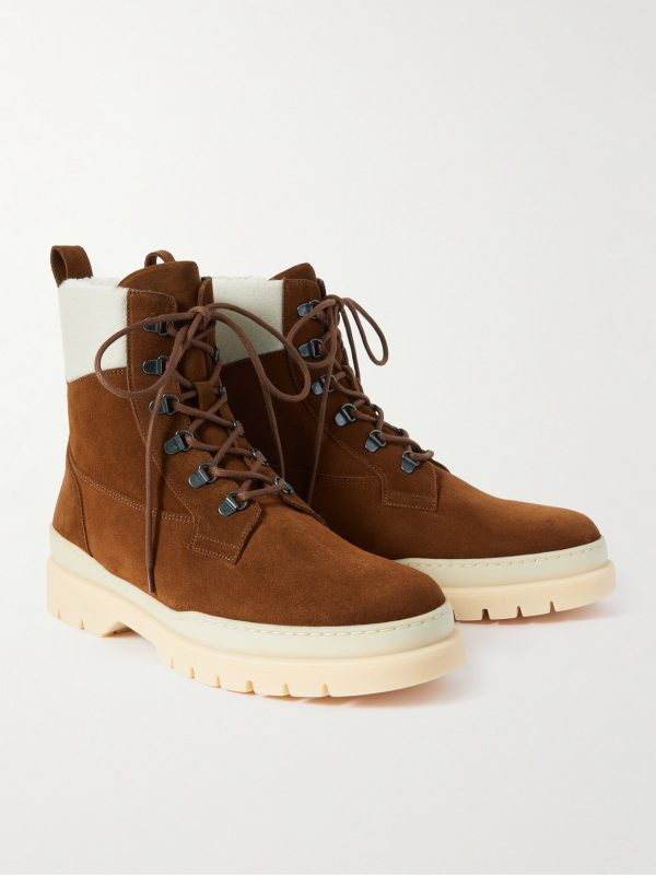 Gravel Shearling-Lined Suede Hiking Boots - FR