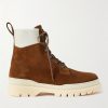 Gravel Shearling-Lined Suede Hiking Boots