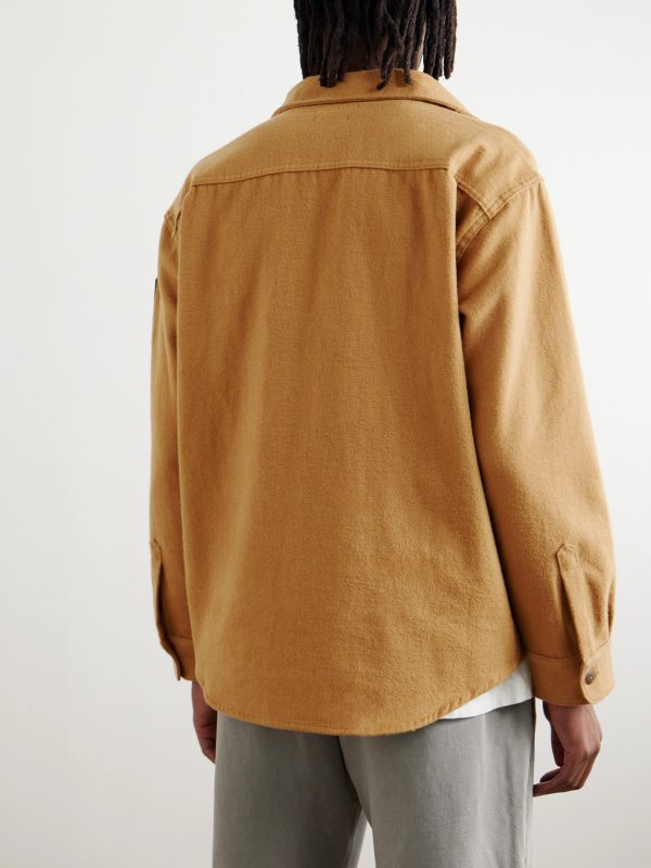 Logo-Appliquéd Brushed-Cotton Shirt - BK