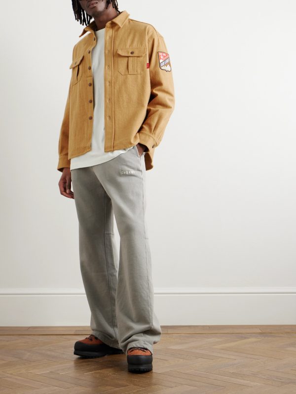 Logo-Appliquéd Brushed-Cotton Shirt - OU