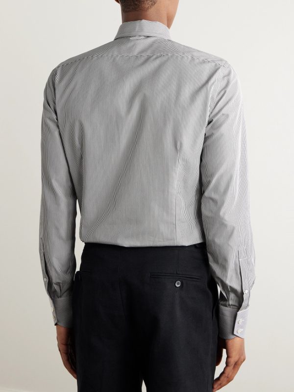 Striped Cotton-Poplin Shirt - BK Striped Cotton-Poplin Shirt - BK