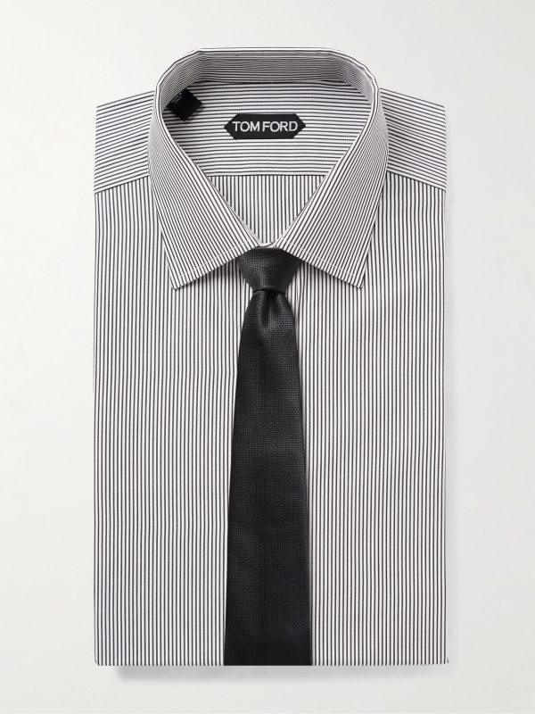 Striped Cotton-Poplin Shirt - E1 Striped Cotton-Poplin Shirt - E1