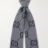 Logo-Jacquard Wool and Silk-Blend Scarf Logo-Jacquard Wool and Silk-Blend Scarf