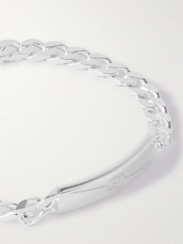 Logo-Engraved Silver ID Bracelet - CU Logo-Engraved Silver ID Bracelet - CU