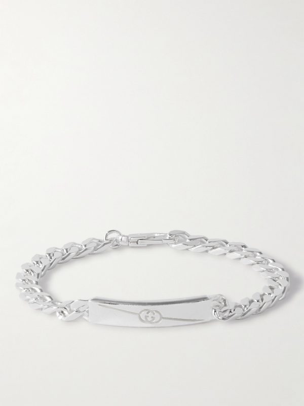 Logo-Engraved Silver ID Bracelet Logo-Engraved Silver ID Bracelet