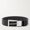 3.5cm Reversible Monogrammed Coated-Canvas and Leather Belt 3.5cm Reversible Monogrammed Coated-Canvas and Leather Belt