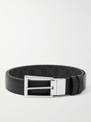 3.5cm Reversible Monogrammed Coated-Canvas and Leather Belt 3.5cm Reversible Monogrammed Coated-Canvas and Leather Belt