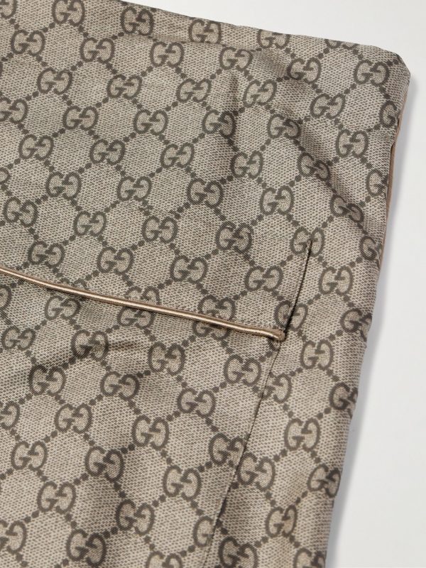 Straight-Leg Monogrammed Silk Trousers - CU Straight-Leg Monogrammed Silk Trousers - CU
