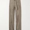 Straight-Leg Monogrammed Silk Trousers Straight-Leg Monogrammed Silk Trousers