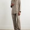 Straight-Leg Monogrammed Silk Trousers - OU Straight-Leg Monogrammed Silk Trousers - OU