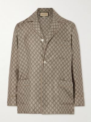 Monogrammed Silk Blazer