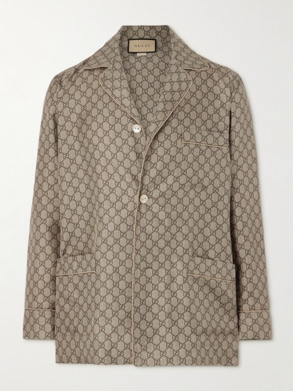 Monogrammed Silk Blazer Monogrammed Silk Blazer