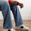 Ace Webbing-Trimmed Leather Sneakers - OU Ace Webbing-Trimmed Leather Sneakers - OU