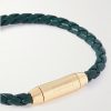 Intrecciato Leather and Gold-Plated Bracelet - CU Intrecciato Leather and Gold-Plated Bracelet - CU