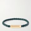 Intrecciato Leather and Gold-Plated Bracelet Intrecciato Leather and Gold-Plated Bracelet