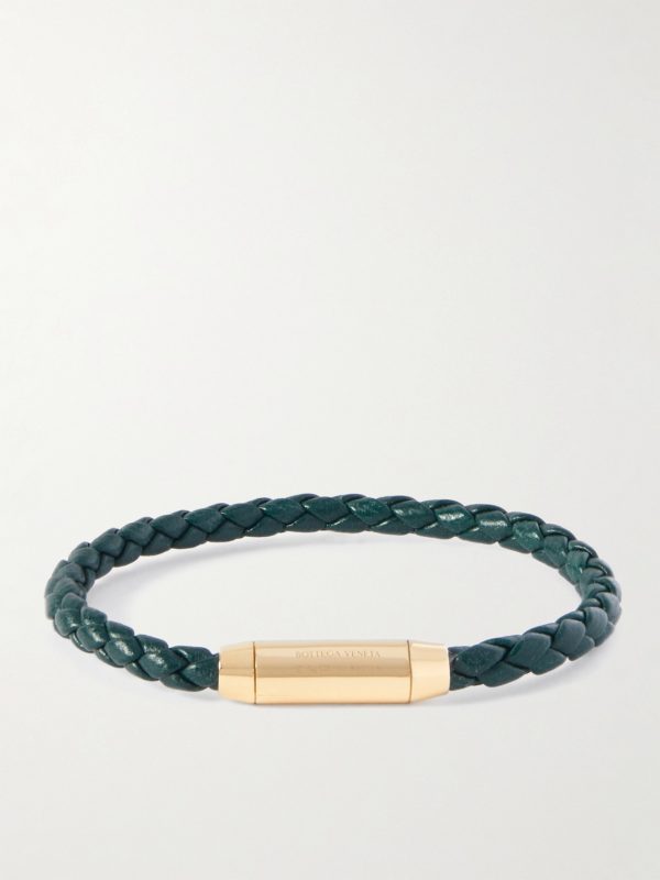 Intrecciato Leather and Gold-Plated Bracelet Intrecciato Leather and Gold-Plated Bracelet